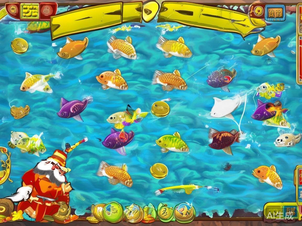财神捕鱼的主要目标是通过击打不同的鱼类，获得积分或